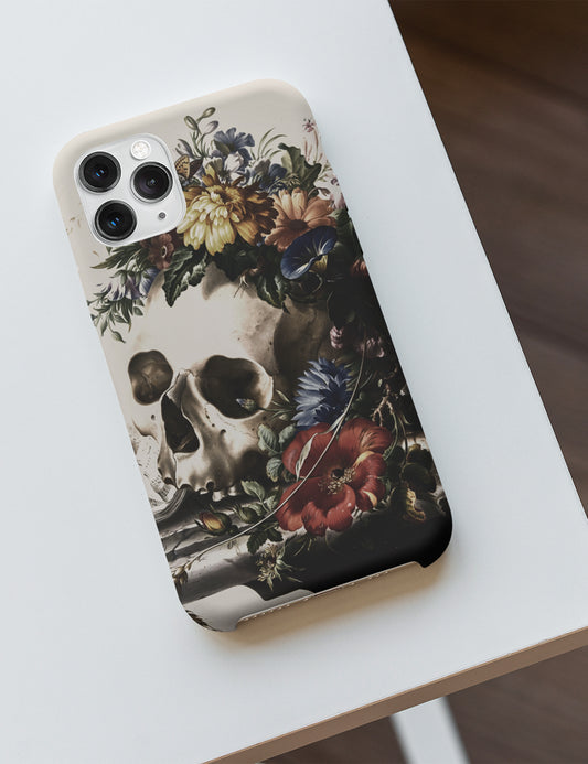 Dark Academia Aesthetic Skull Botanical Phone Case