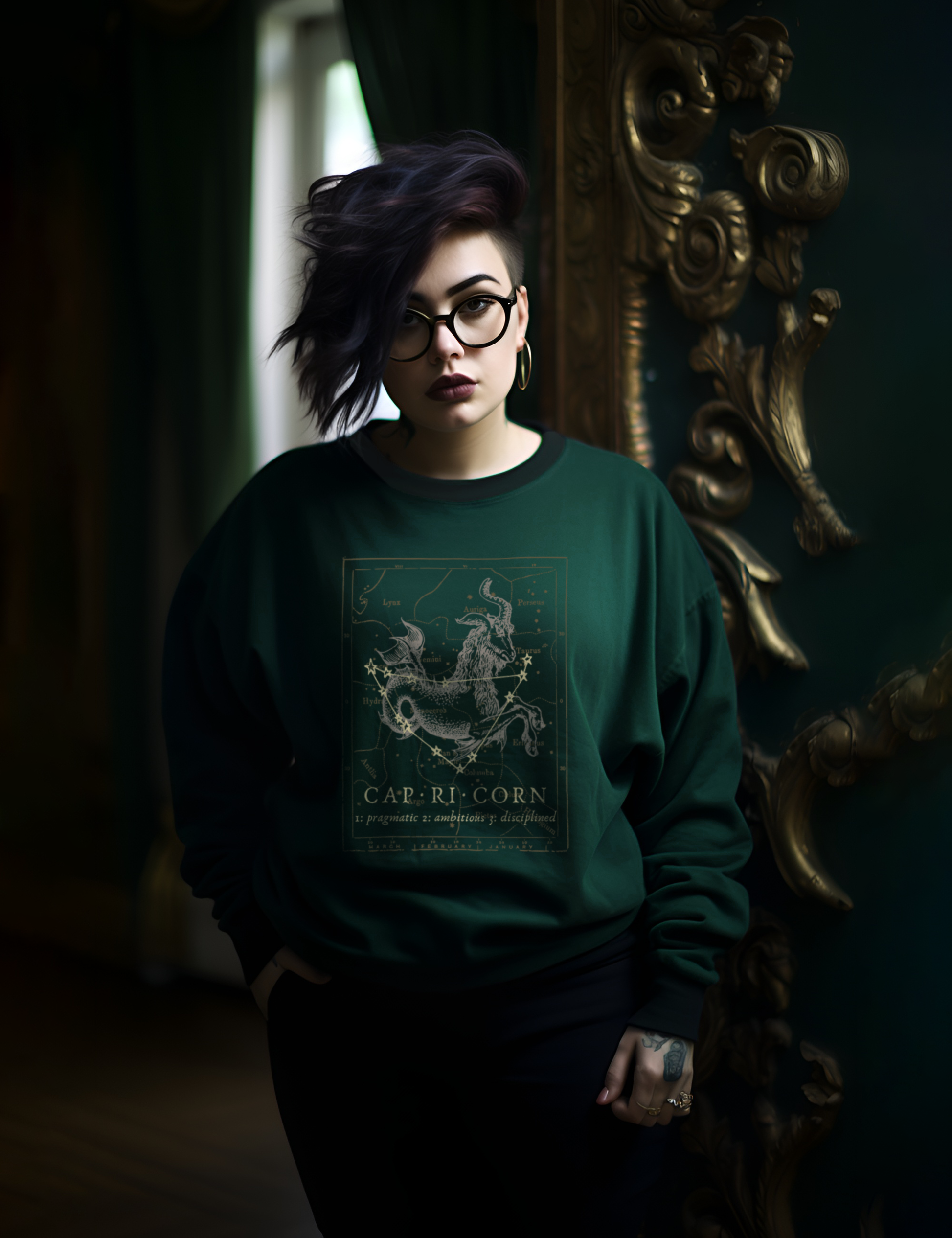 Dark Academia Aesthetic Outfits Capricorn Zodiac Sweatshirt