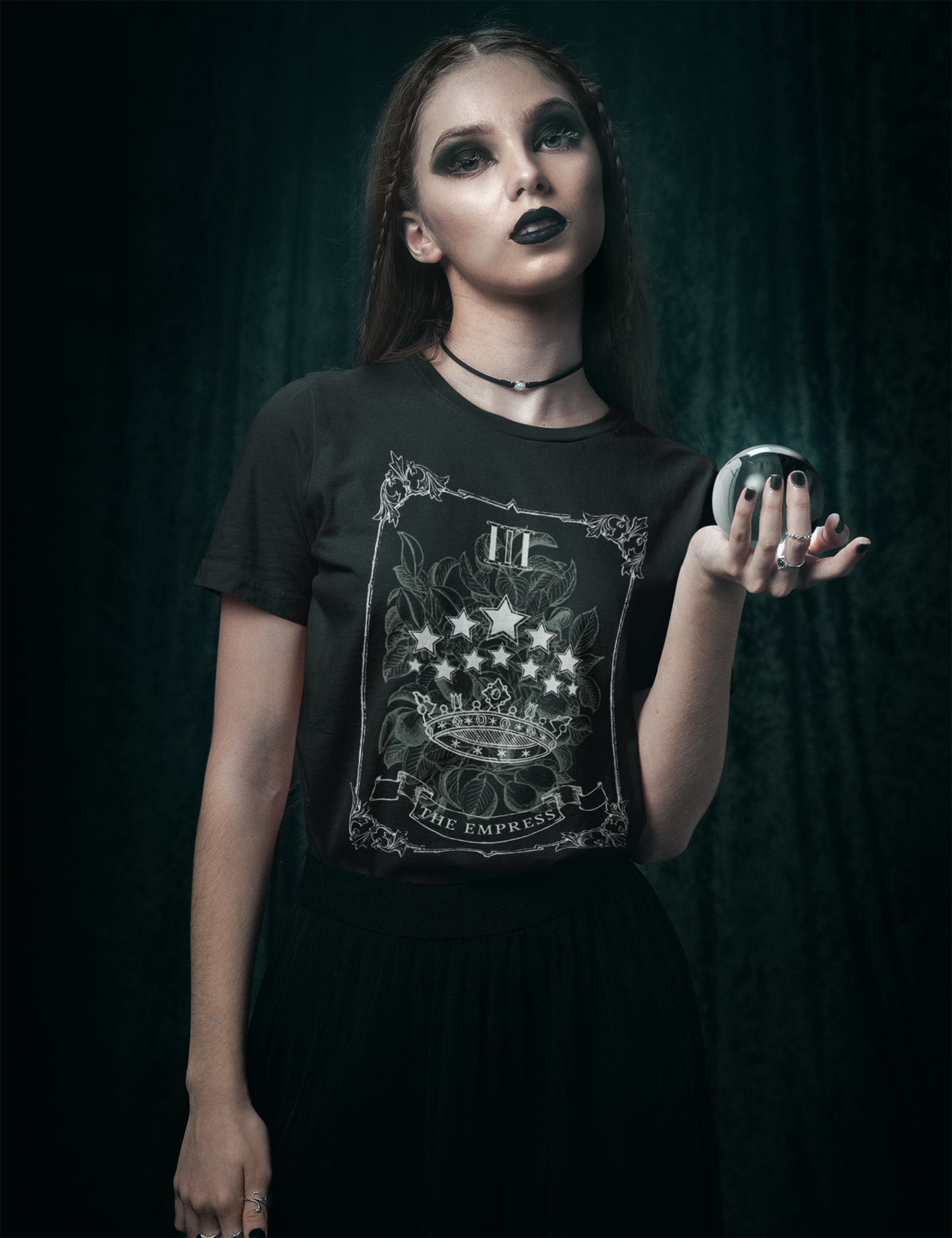 The Empress Tarot Card Moth Witchy Aesthetic Plus Size Goth Shirt