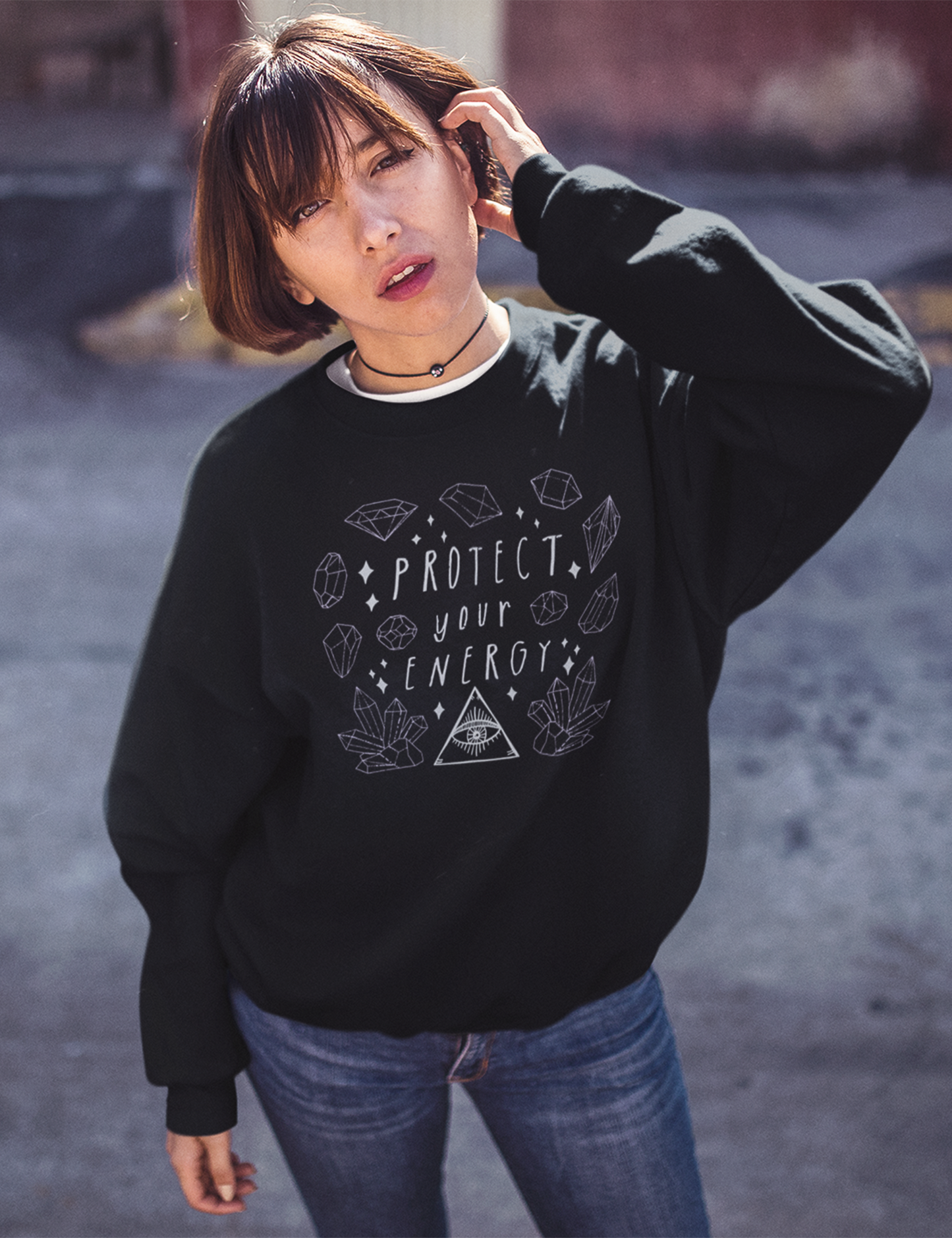 Protect Your Energy Crystals Witchy Sweatshirt