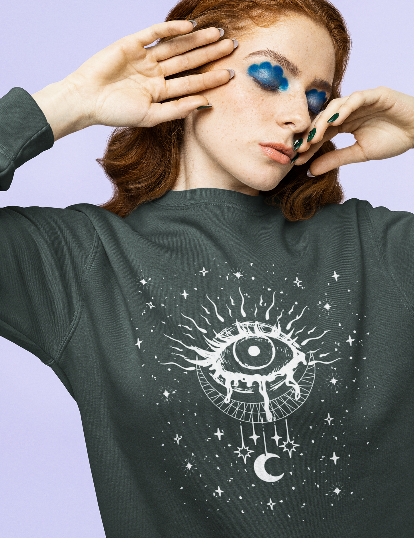 Witchy Aesthetic Mystical Evil Eye Plus Size Clothing Sweatshirt