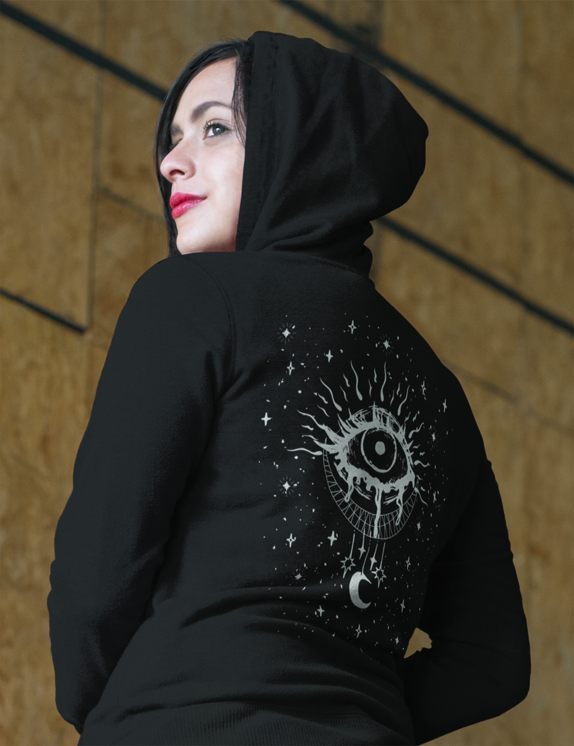 Witchy Aesthetic Clothing Mystical Evil Eye Zip Up Hoodie