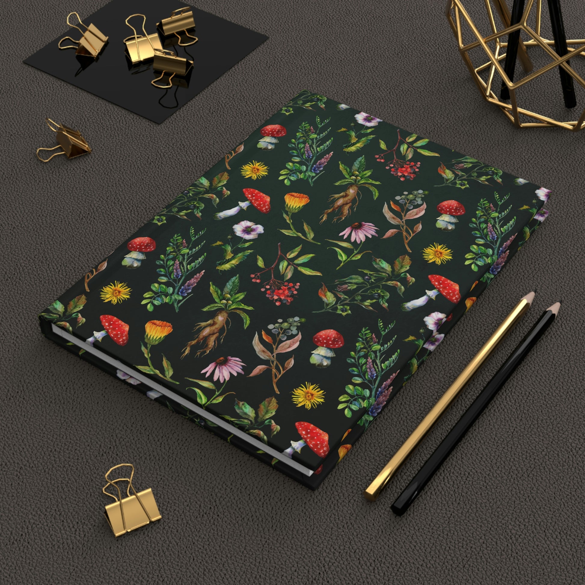 Green Witch Aesthetic Herbology Hardcover Notebook