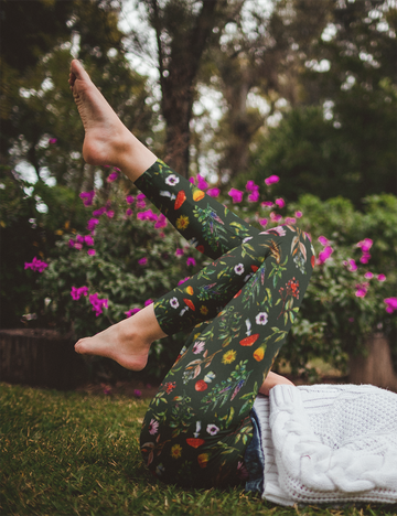 Green Witch Herbology Mushroom Dark Cottagecore Aesthetic Leggings