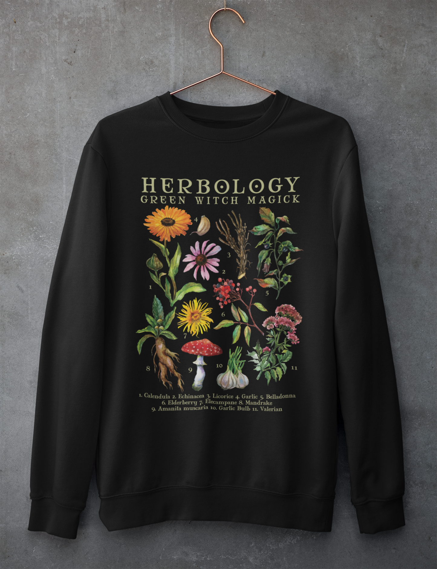 Dark Cottagecore Green Witch Aesthetic Herbology Plus Size Sweatshirt