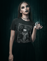 Justice Tarot Card Moth Witchy Aesthetic Plus Size Goth Shirt