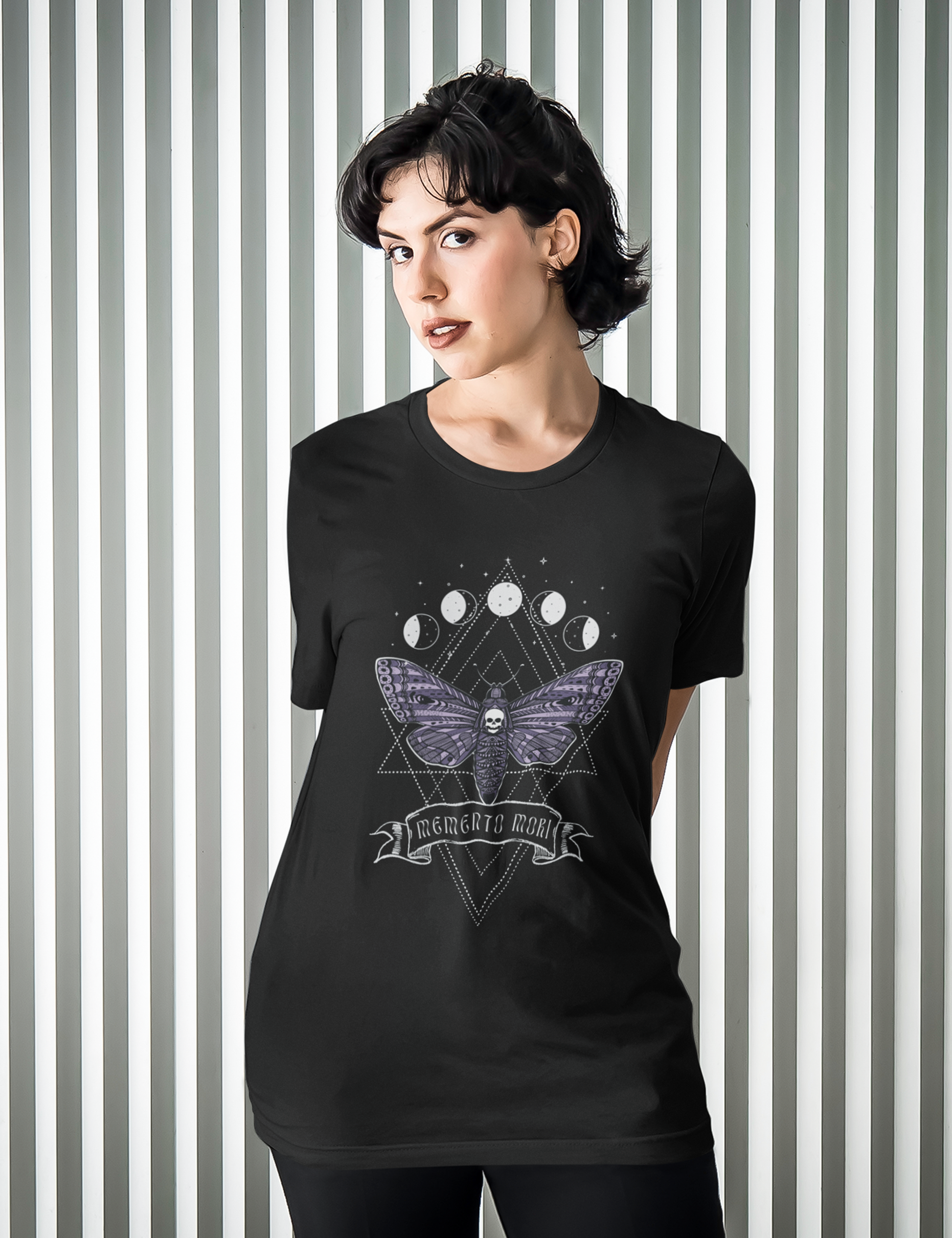 Memento Mori Witchy Aesthetic Moth Moon Phase Shirt