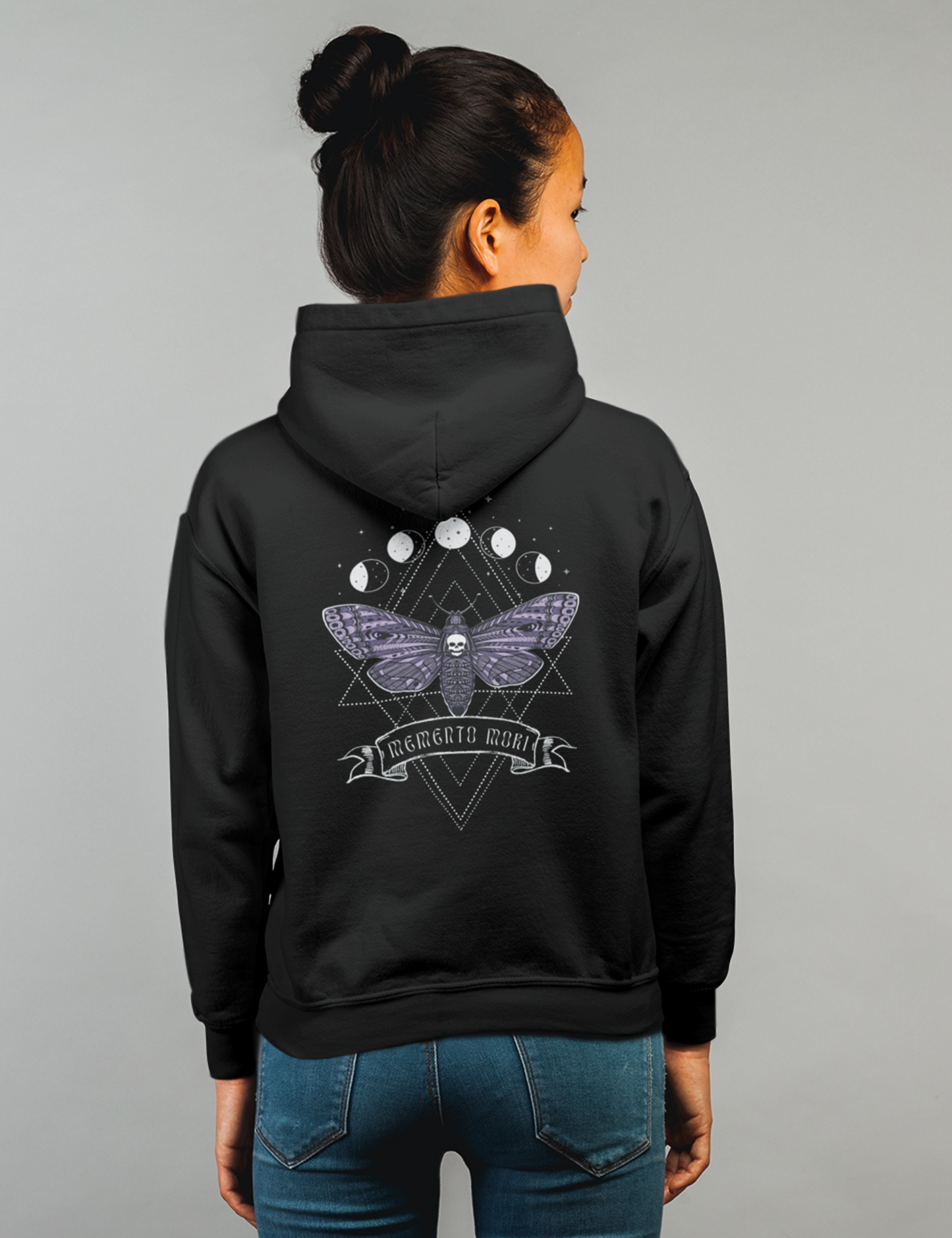 Witchy Aesthetic Clothing Memento Mori Moth Zip Up Hoodie