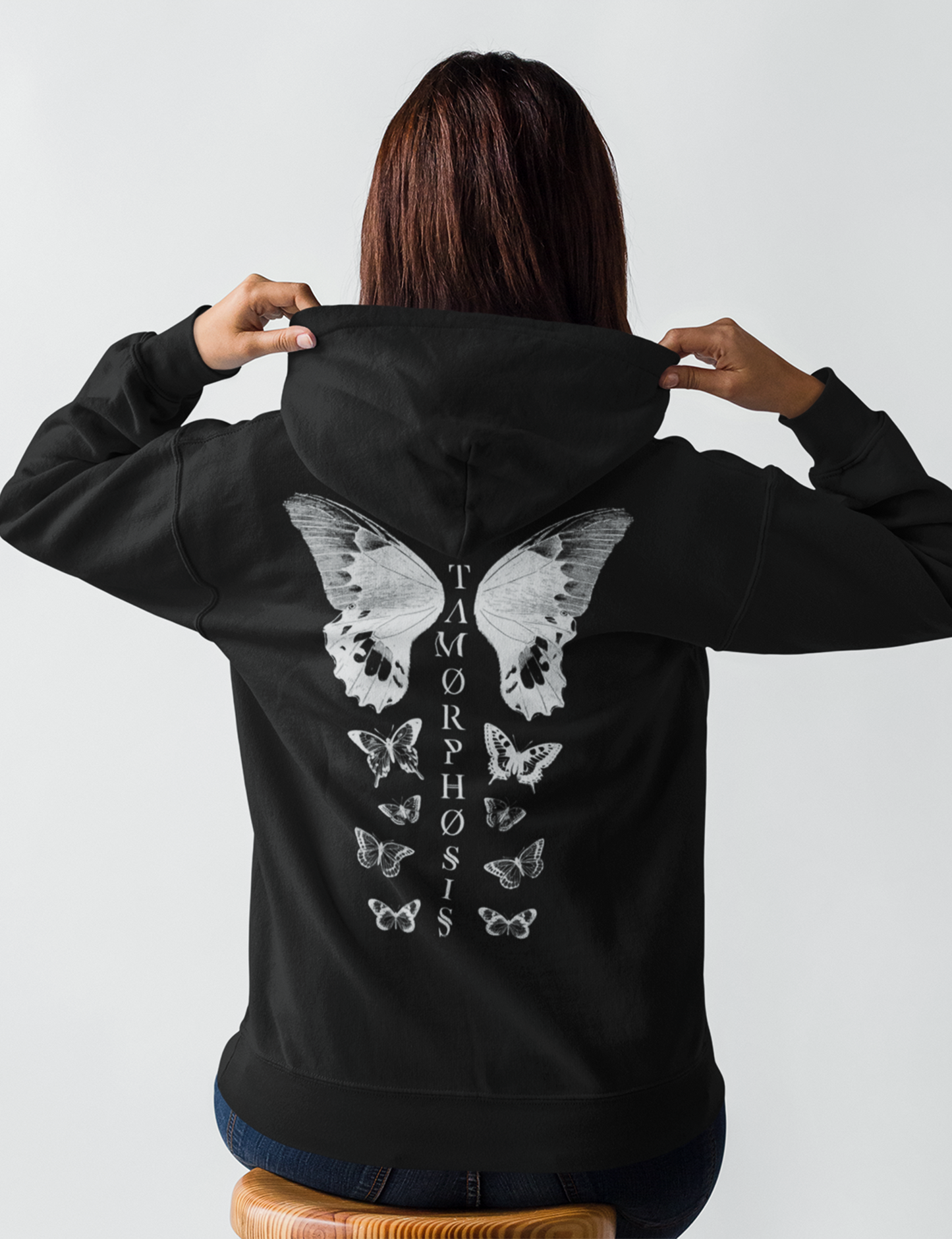 Plus Size Goth Witchy Butterfly Occult Hoodie