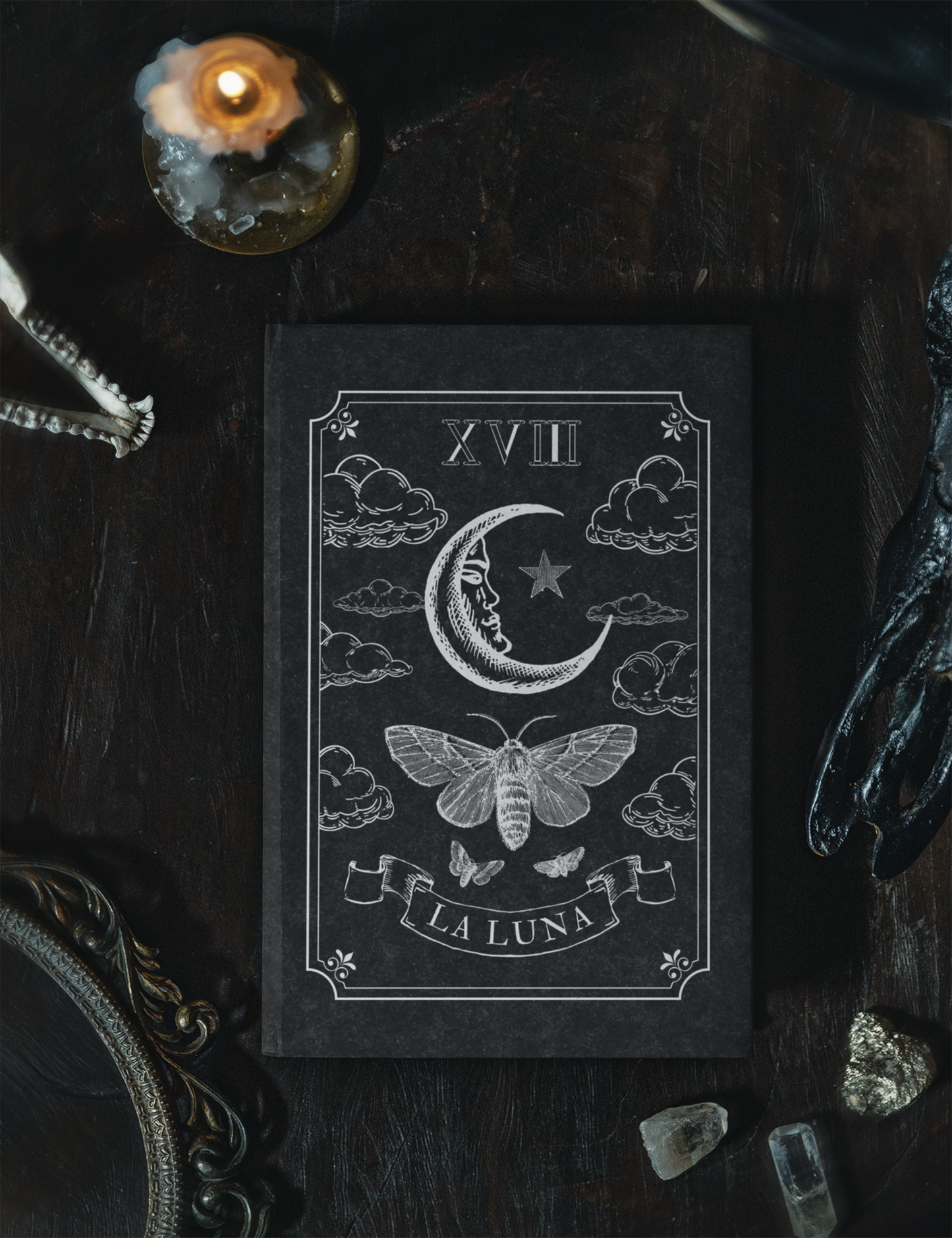 The Moon Tarot Card Witchy Hardcover Notebook