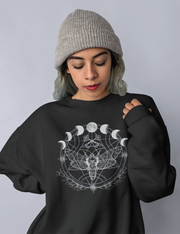 Moth Moon Phase Plus Size Witchy Aesthetic Sweatshirt