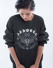 Moth Moon Phase Plus Size Witchy Aesthetic Sweatshirt