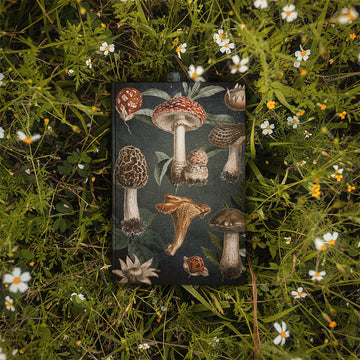 Dark Cottagecore Vintage Mushrooms Hardcover Notebook