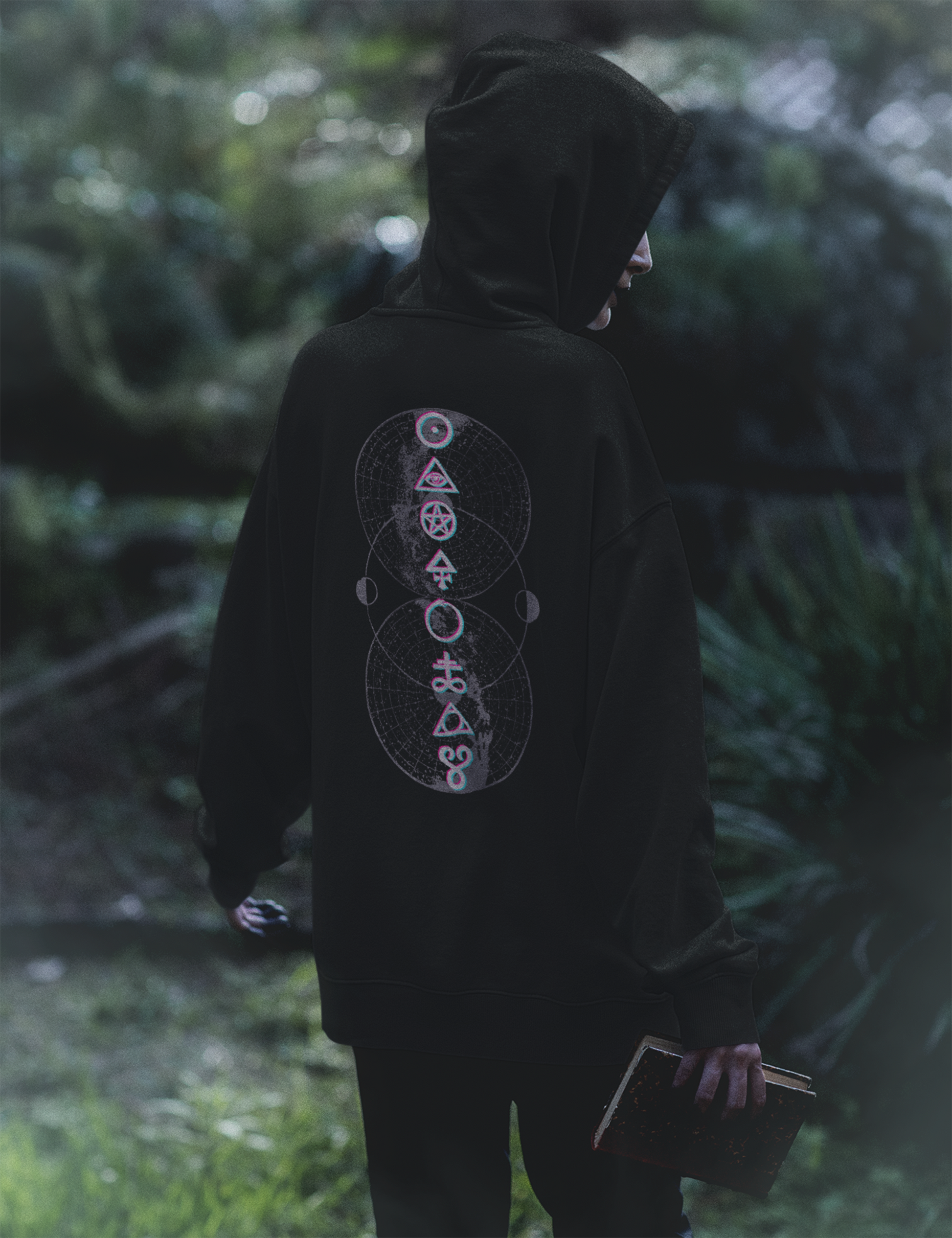 Goth Glitch Occult Symbols Plus Size Witchy Aesthetic Hoodie