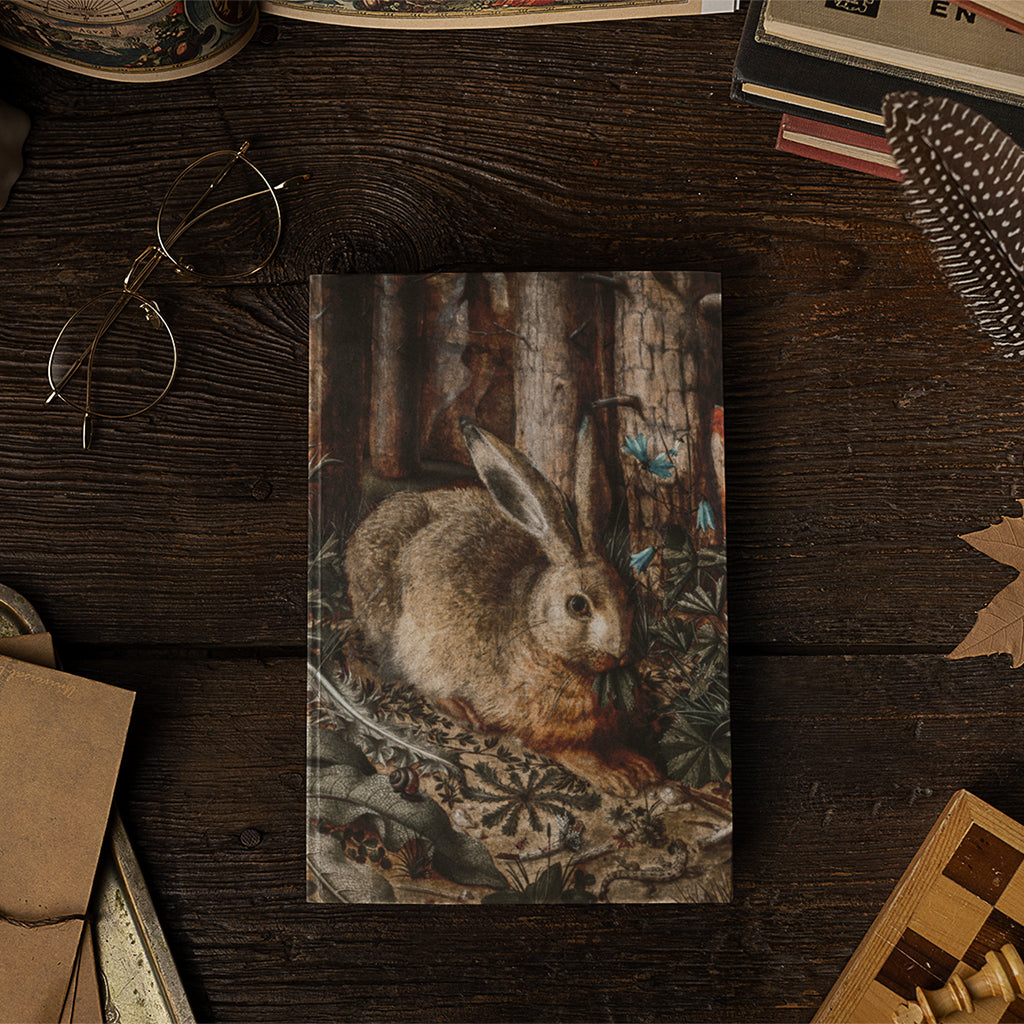 Dark Cottagecore Aesthetic Rabbit Hardcover Notebook 