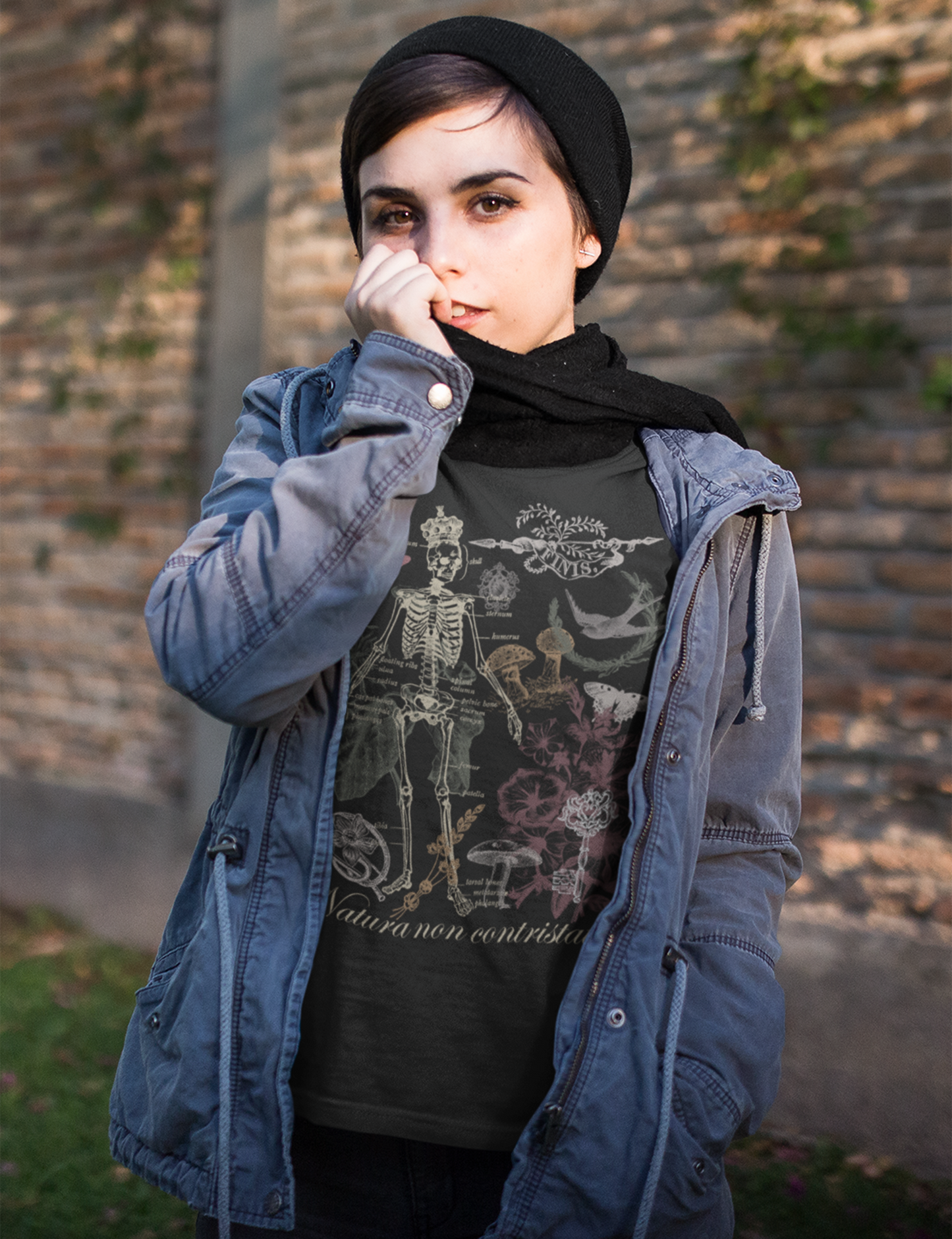 Grunge Academia Aesthetic Outfits Skeleton Goth Shirt