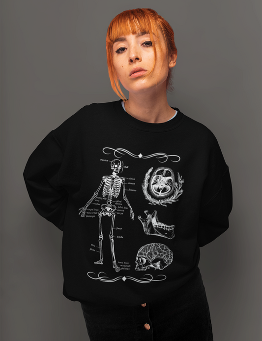Dark Academia Skeleton Chart Sweatshirt