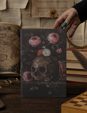 Dark Academia Aesthetic Decor Skull Botanical Hardcover Notebook