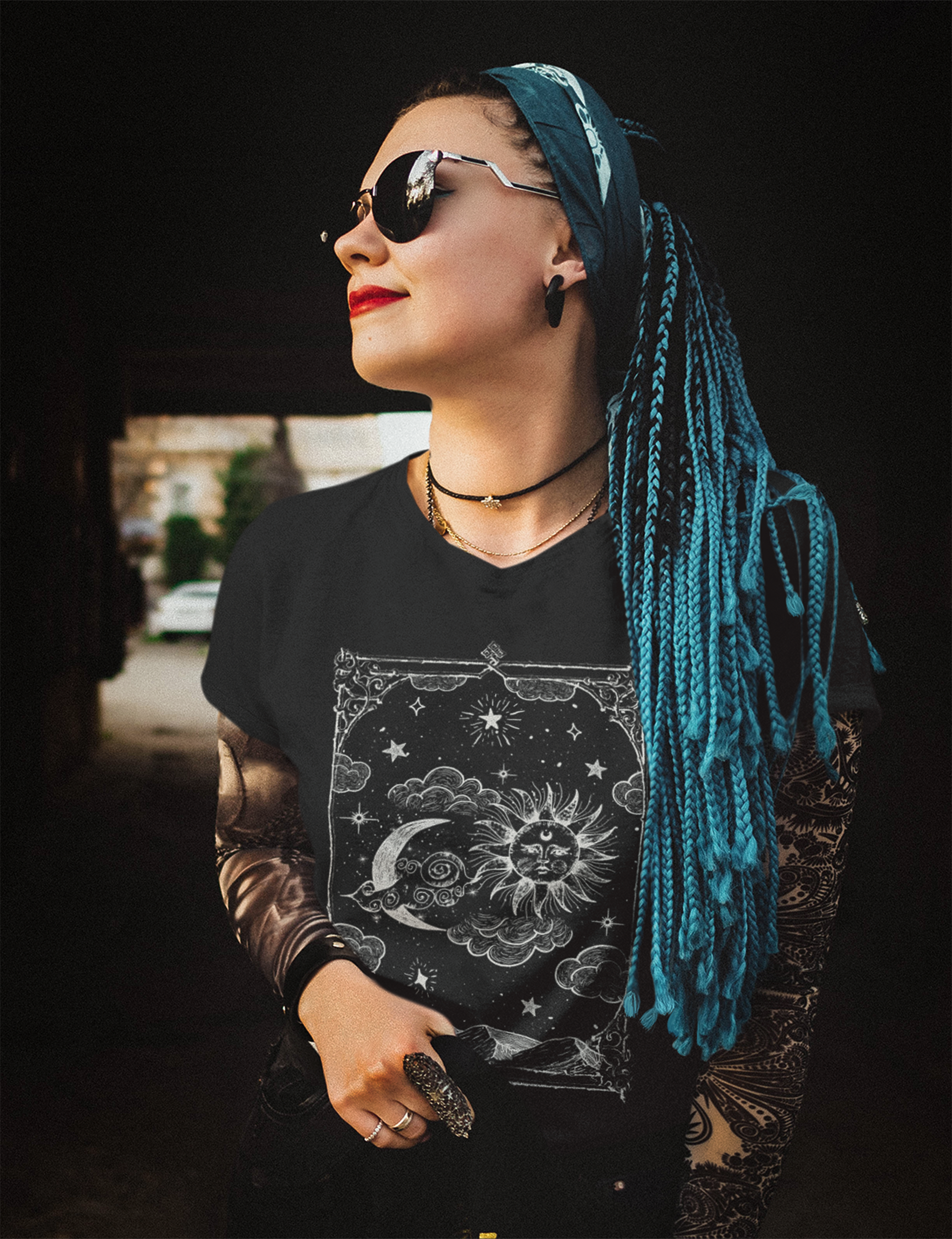 Witchy Aesthetic Plus Size Clothing Sun and Moon Tarot Shirt