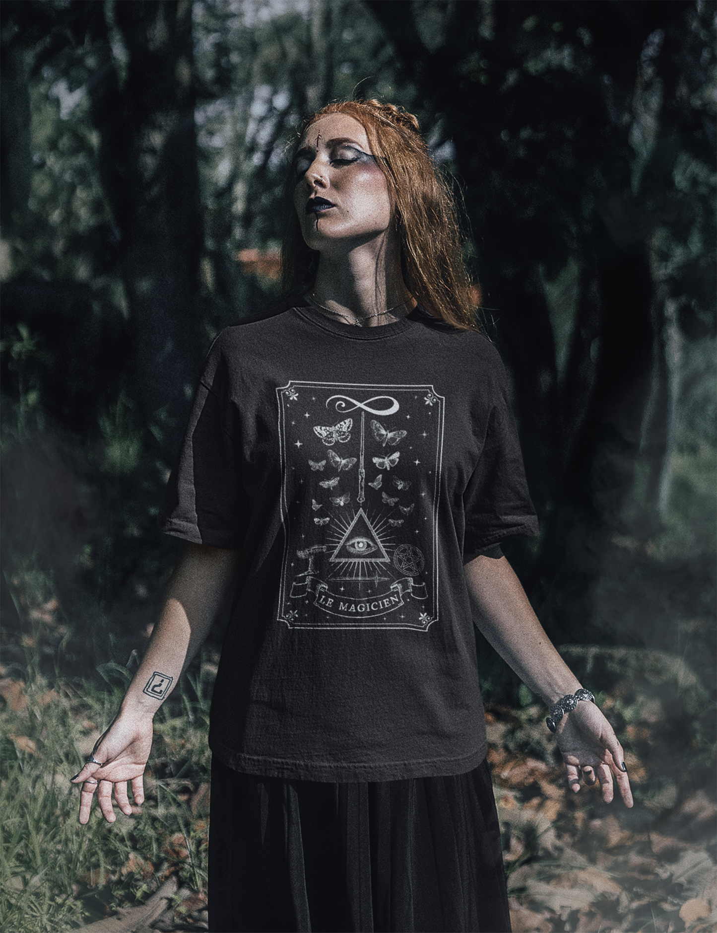 Witchy Aesthetic Plus Size Occult Clothing The Magician Tarot Card Shirt